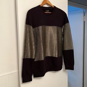 ZARA MAN long sleeve t-shirt with metallic front detail